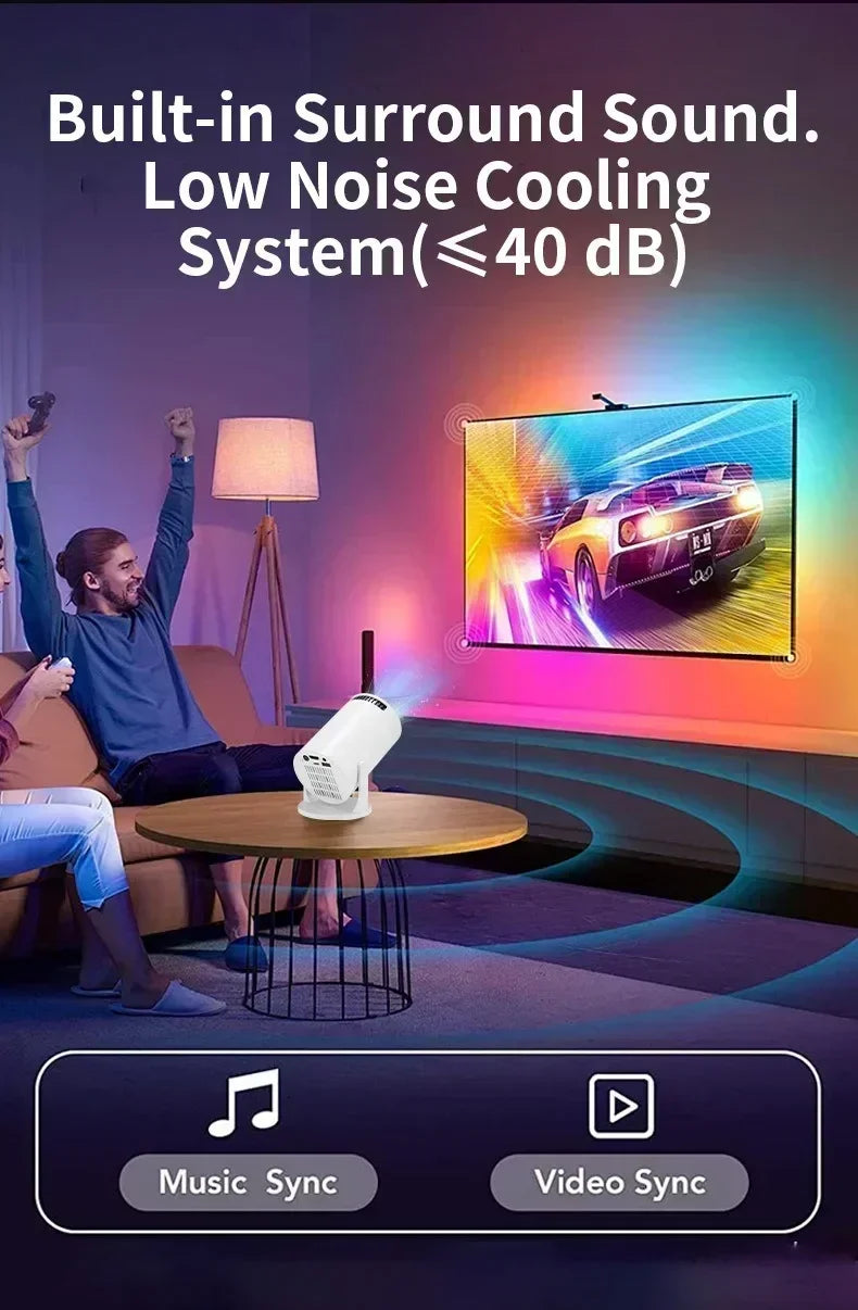New  Mini HY300  Projector 4K Android 11  Wifi6 290ANSI Allwinner H713 BT5.0 1080P 1280*720P Cinema Outdoor Portable Projetors