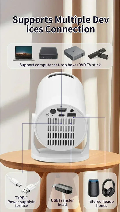 New  Mini HY300  Projector 4K Android 11  Wifi6 290ANSI Allwinner H713 BT5.0 1080P 1280*720P Cinema Outdoor Portable Projetors