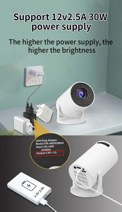 New  Mini HY300  Projector 4K Android 11  Wifi6 290ANSI Allwinner H713 BT5.0 1080P 1280*720P Cinema Outdoor Portable Projetors