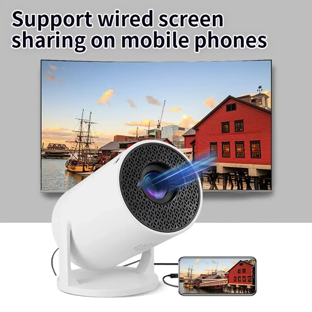 New  Mini HY300  Projector 4K Android 11  Wifi6 290ANSI Allwinner H713 BT5.0 1080P 1280*720P Cinema Outdoor Portable Projetors